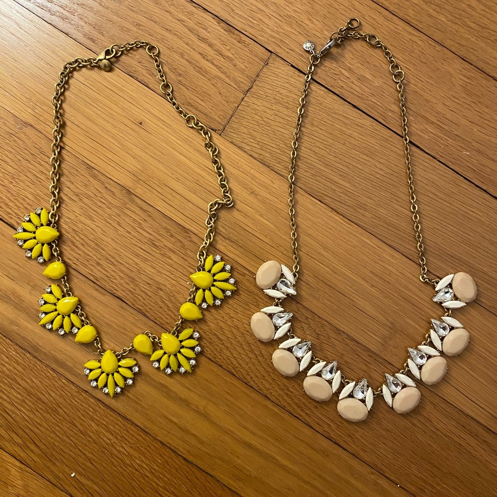 TWO crystal and stone J Crew necklaces! $30
